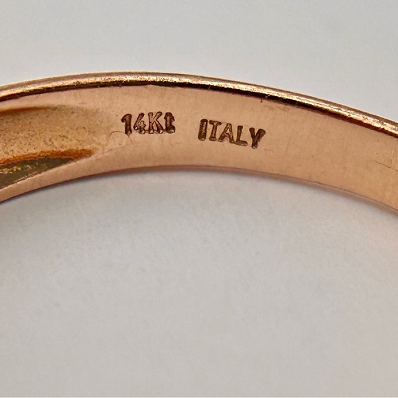 ESTATE SZ9 MILOR 14kt Italian ROSE GOLD sandblasted domed band 2.25g EUC GORG! - Picture 6 of 17